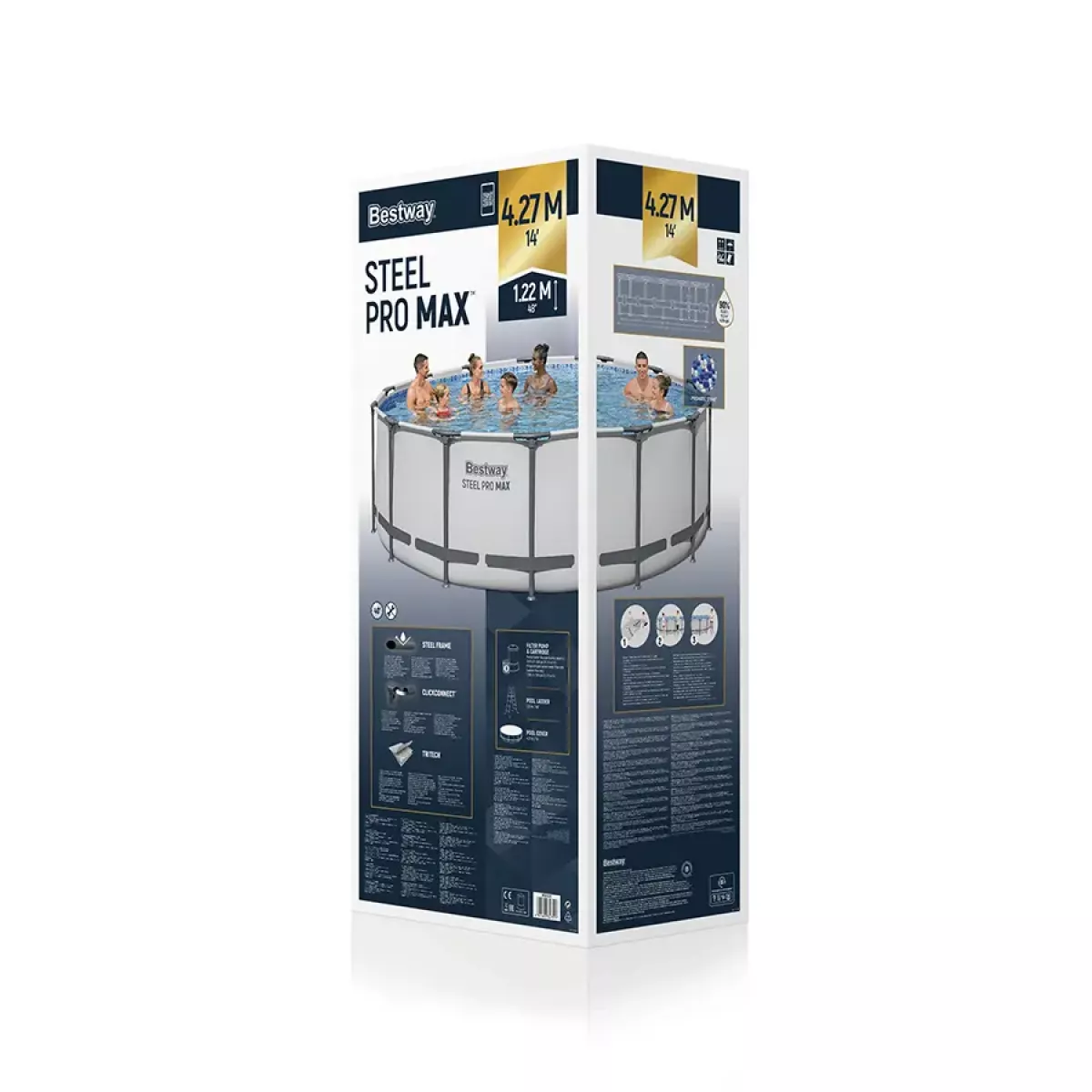 Бассейн каркасный 427x122 см, круглый, с фильтром, лестницей и тентом, BESTWAY 5612X Бассейн каркасный 427x122 см, круглый, с фильтром, лестницей и тентом, BESTWAY 5612X
