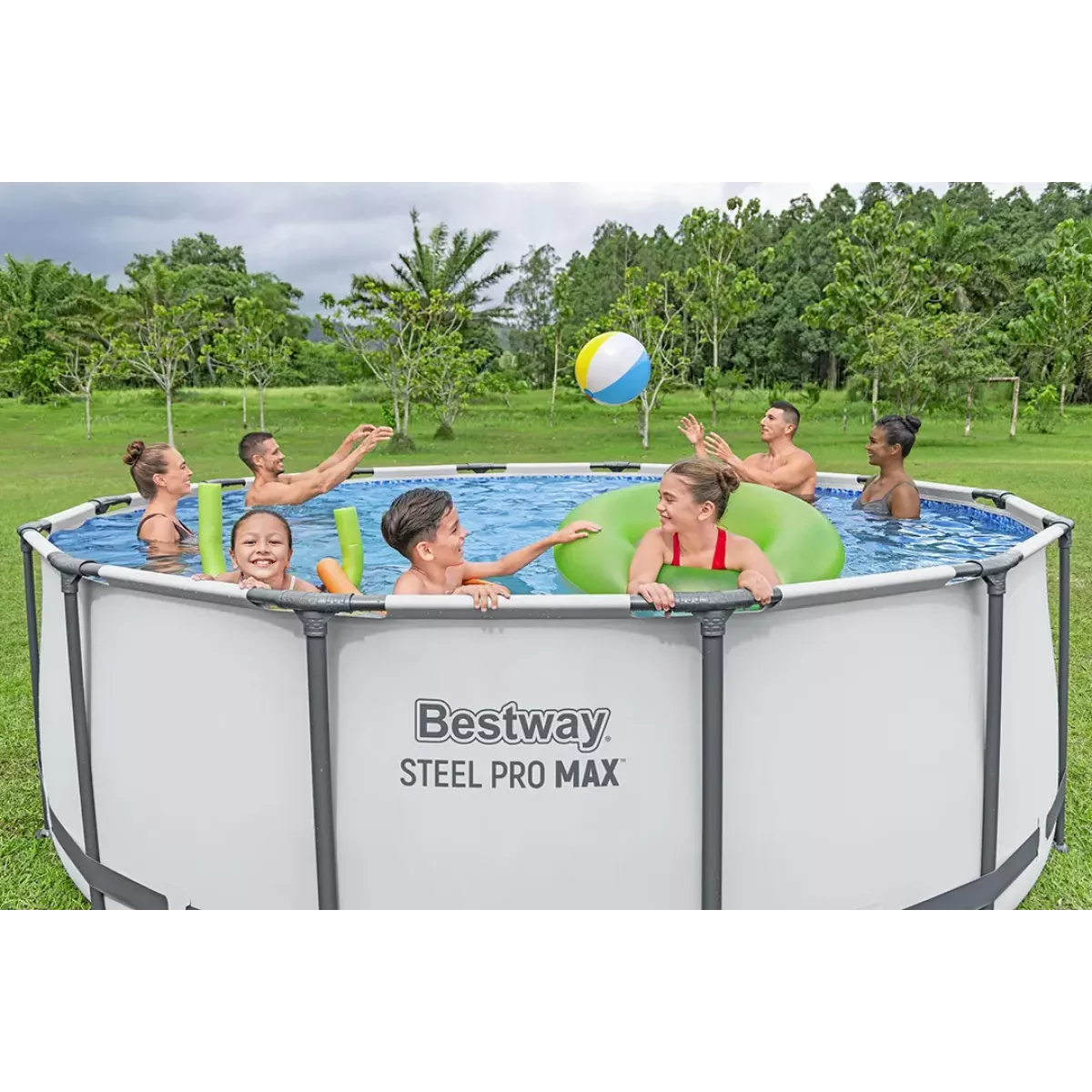 Бассейн каркасный 427x122 см, круглый, с фильтром, лестницей и тентом, BESTWAY 5612X Бассейн каркасный 427x122 см, круглый, с фильтром, лестницей и тентом, BESTWAY 5612X