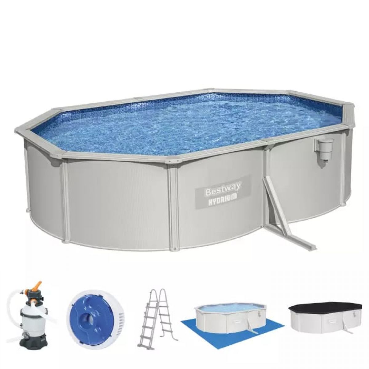 Бассейн каркасный 500×360×120 см, стальные стенки, аксессуары, BESTWAY 56586 Бассейн каркасный 500×360×120 см, стальные стенки, аксессуары, BESTWAY 56586